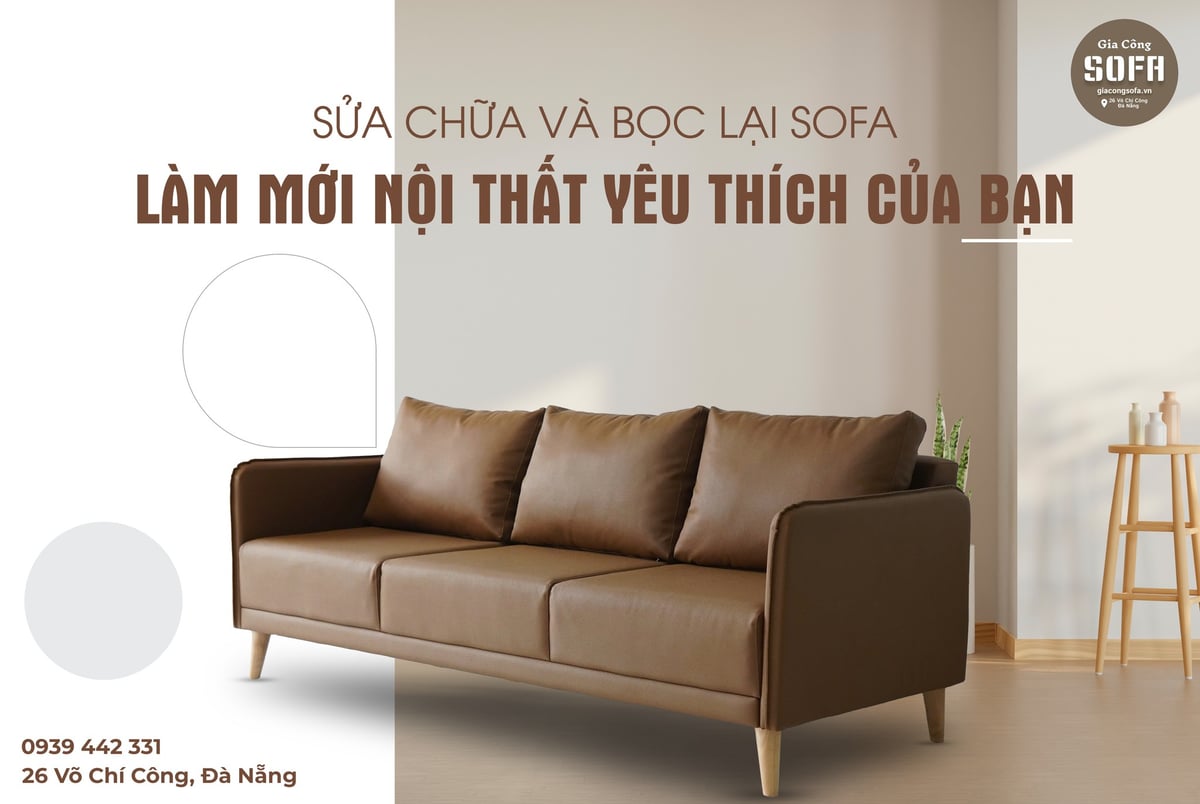 Sofa trước và sau khi bọc lại tại Đà Nẵng